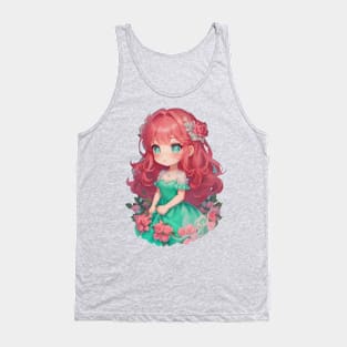 Mermaid Girl with Roses Tank Top